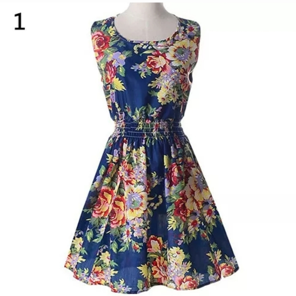 Summer Chiffon Floral Dress Elegant beach dress